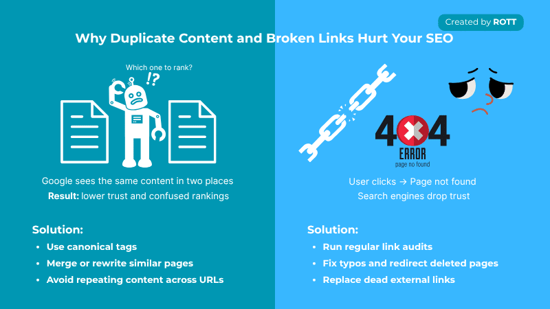 Fixing Duplicate Content and Broken Links