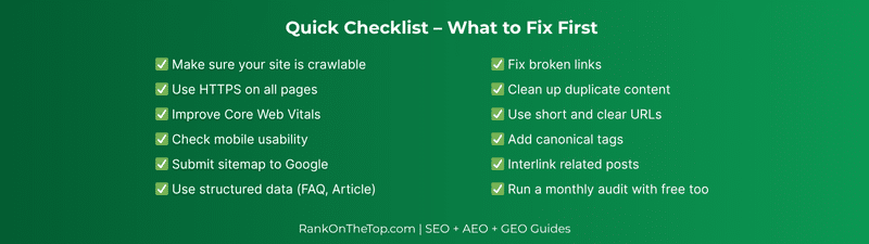 Technical SEO Checklist Rank On The Top Now
